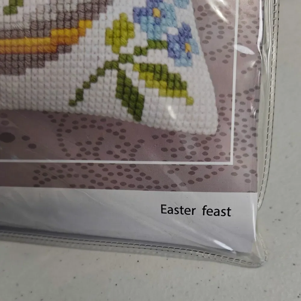 Collection D'Art Cross Stitch Kit Pillow 5267 Easter Feast Floral Tapestry New